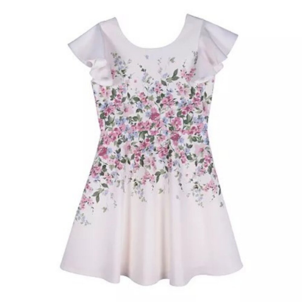 Lilt Big Kid Girls Sleeveless Flower Girl Floral Skater Dress - Sz 14 925029